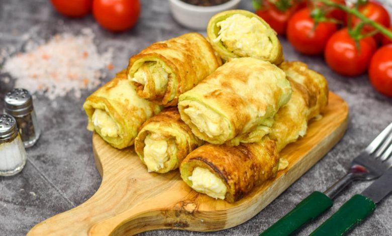 Rolky z cukety s vejci a sýrem Rolky z cukety s vejci a sýrem