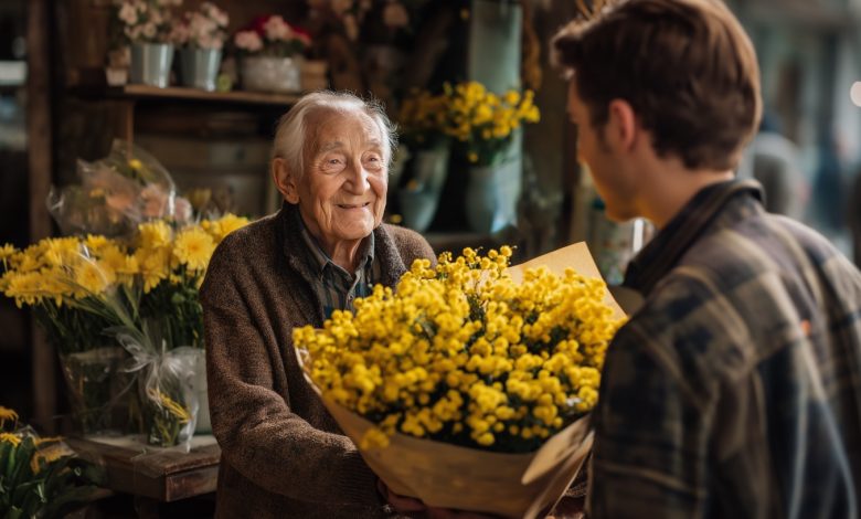 Prodavačka v květinářství posměšně hodila starému muži zvadlý květ za 130 korun — ale to, co se stalo potom, ji přimělo sklopit oči hanbou…