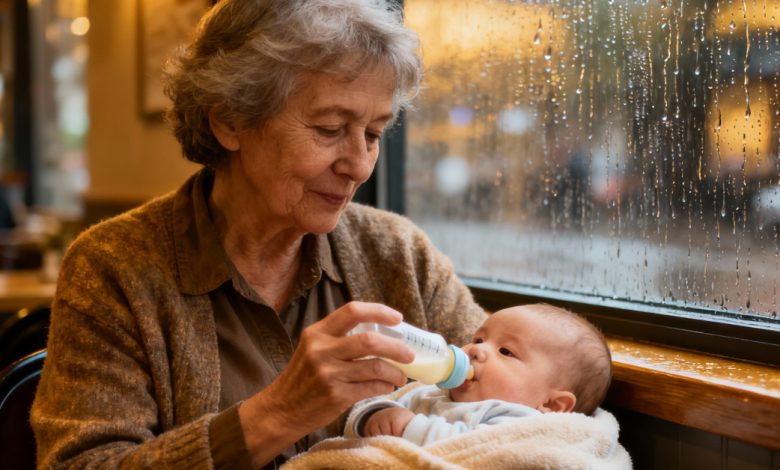 Ten deštivý den jsem se zastavila v kavárně, abych nakrmila plačící vnučku, ale místo vřelého přivítání jsem obdržela příliv negativity…a pak se k nám ozval rázný mužský hlas — a po jeho slovech v kavárně zavládlo ticho…