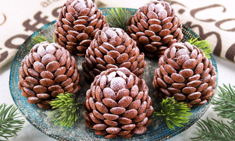 Sušenky „Šišky“. Krásný vánoční dezert. Snadné na přípravu a efektivní na stole