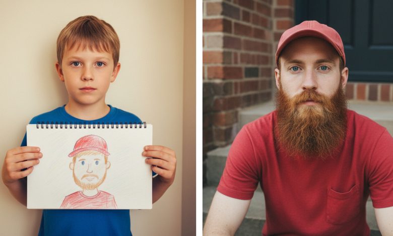 Syn půl roku kreslil jednoho a toho samého neznámého. Jednoho rána ten zaklepal na naše dveře