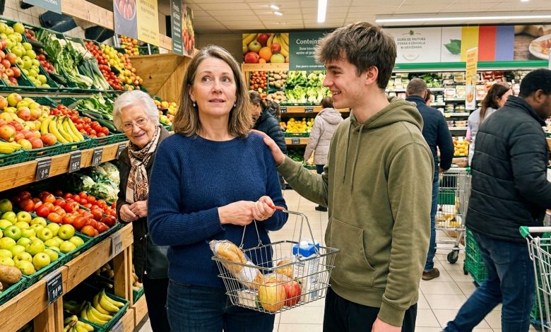 Drzá zákaznice s plným vozíkem předběhla maminku na invalidním vozíku u pokladny — to, co zaznělo v rámci hlasového oznámení, ji donutilo zaváhat