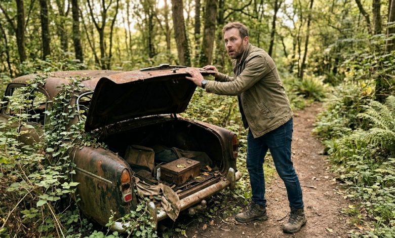 Našel jsem opuštěné auto v lese. Když jsem otevřel kufr — zůstal jsem jako opařený