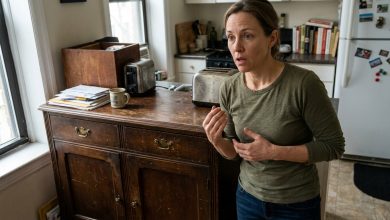 Inzeroval jsem starý příborník po mé babičce na prodej. Kupující ukázal na značku pod povrchem — a pod nátěrem bylo jméno, které v naší rodině nikdo neznal.