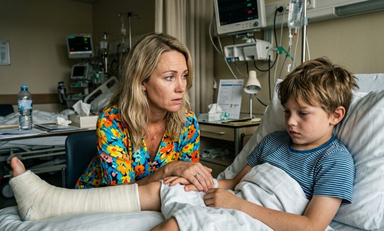 Můj bývalý manžel tvrdil, že si náš syn zlomil nohu při obyčejném pádu… dokud mi zdravotní sestra nepodala lístek, na kterém byla jen jedna věta, ze které se mi podlomila kolena…